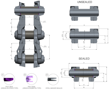 CR5350/49 Cadena S&GTM/P320323CX210SK210 49 ESLABONES