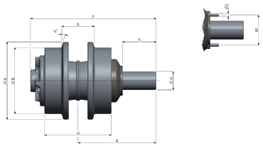 CR5592 Rodillo Superior 320 TCR ASSY